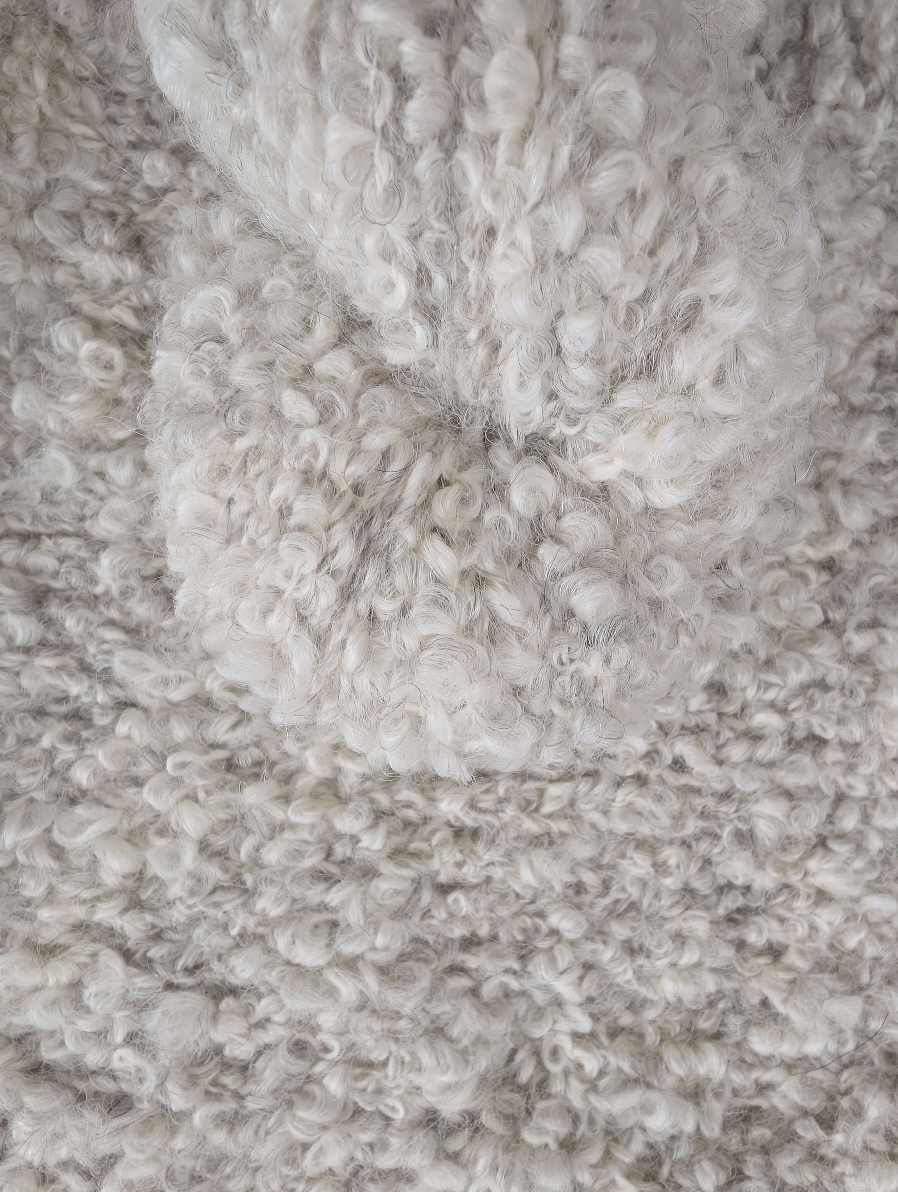 Undyed Natural Alpaca Boucle | Grey + Caramel