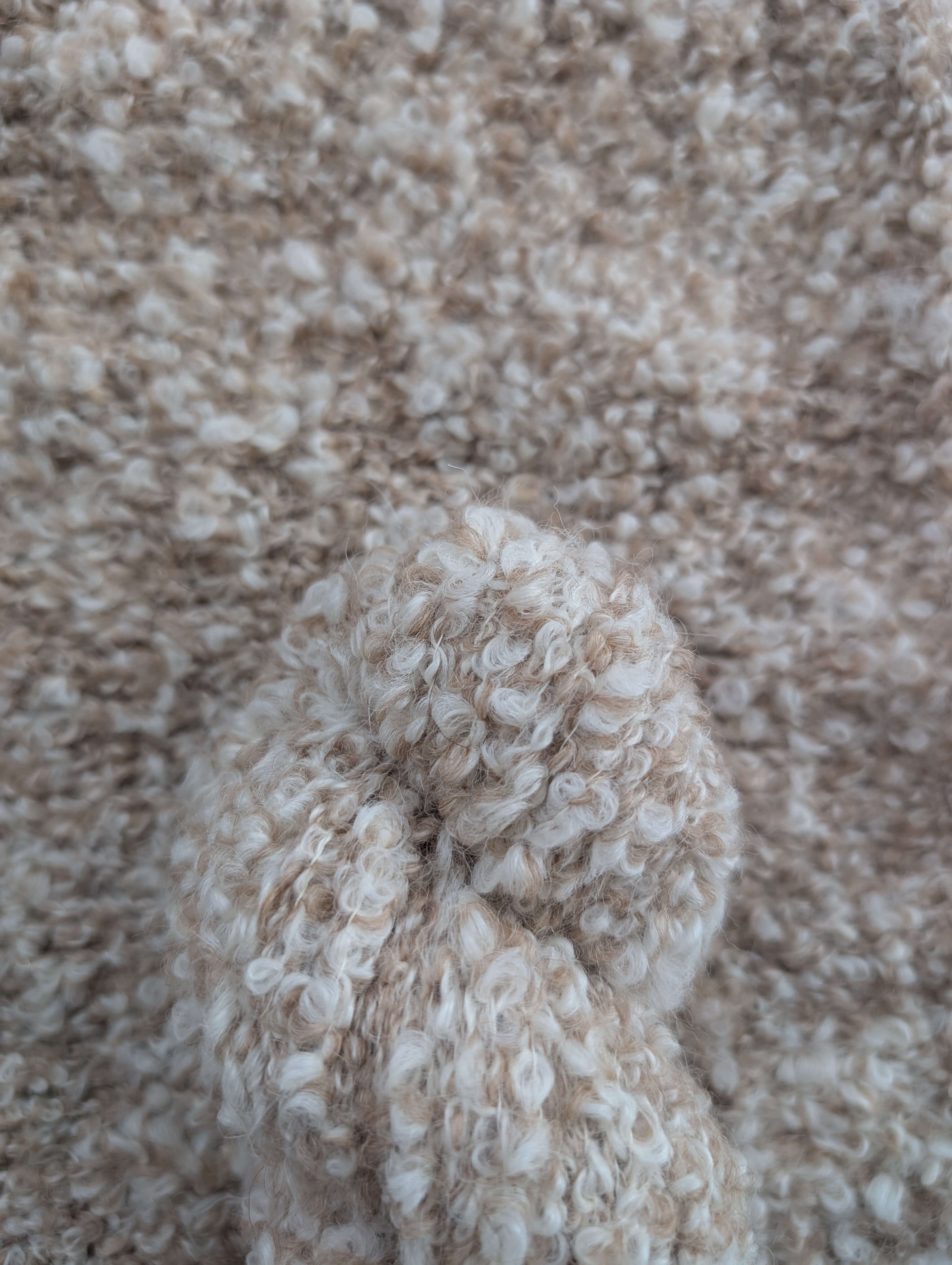 Undyed Natural Alpaca Boucle | Grey + Caramel