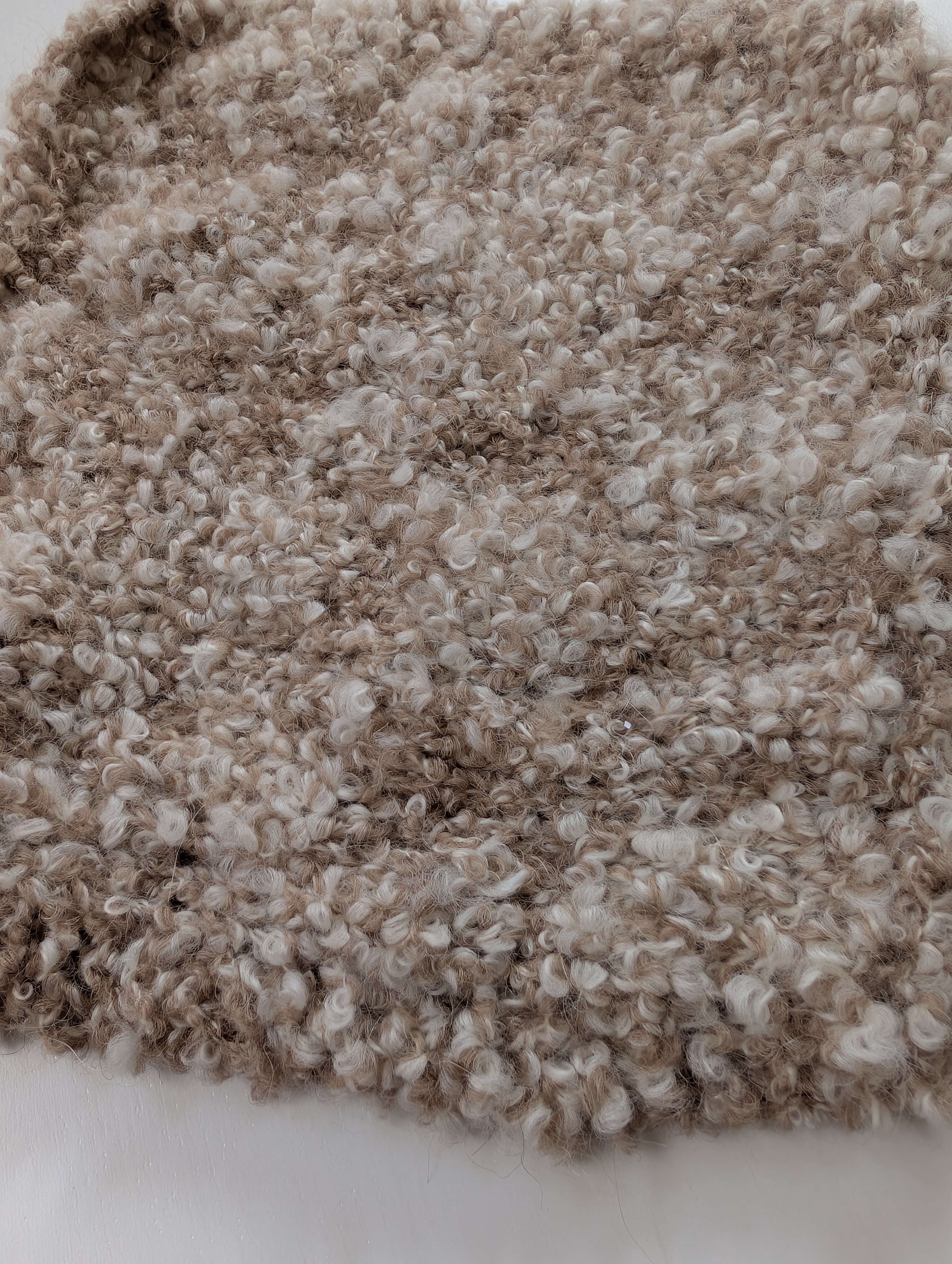 Undyed Natural Alpaca Boucle | Grey + Caramel