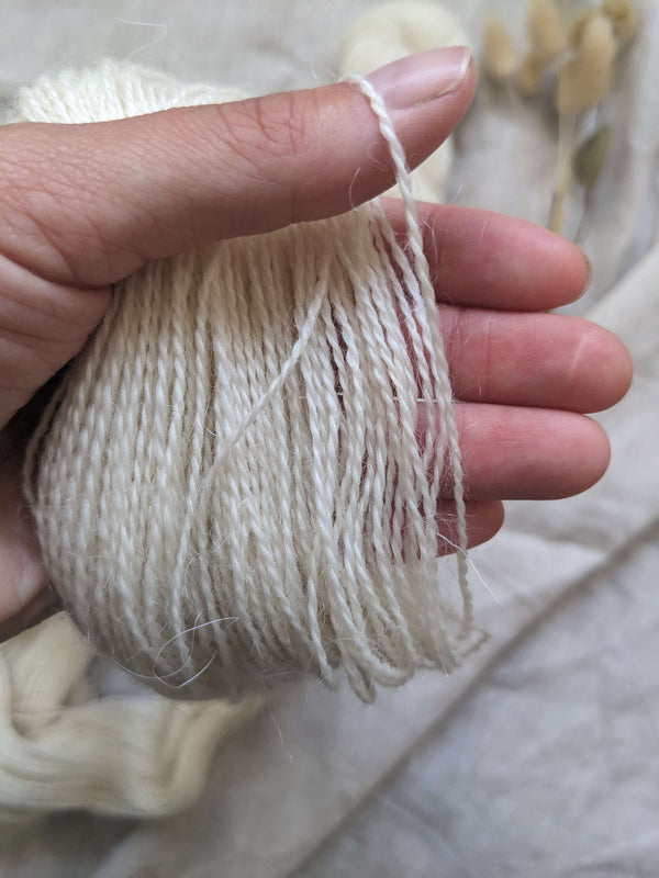 Undyed Corriedale / Mohair | Fingering
