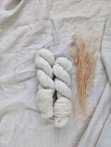 Undyed Baby Alpaca, Merino, Cotton Fluff | Fingering (Natural Fluff)