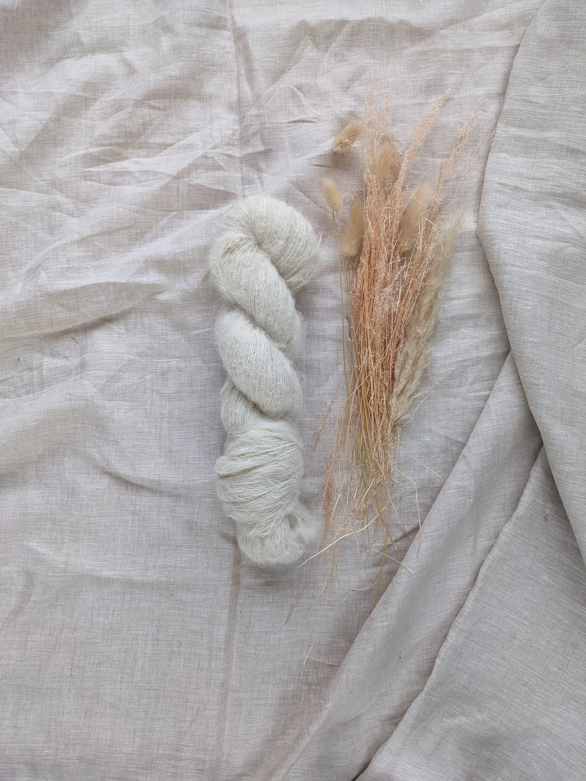 Undyed Brushed Suri Alpaca | Fingering