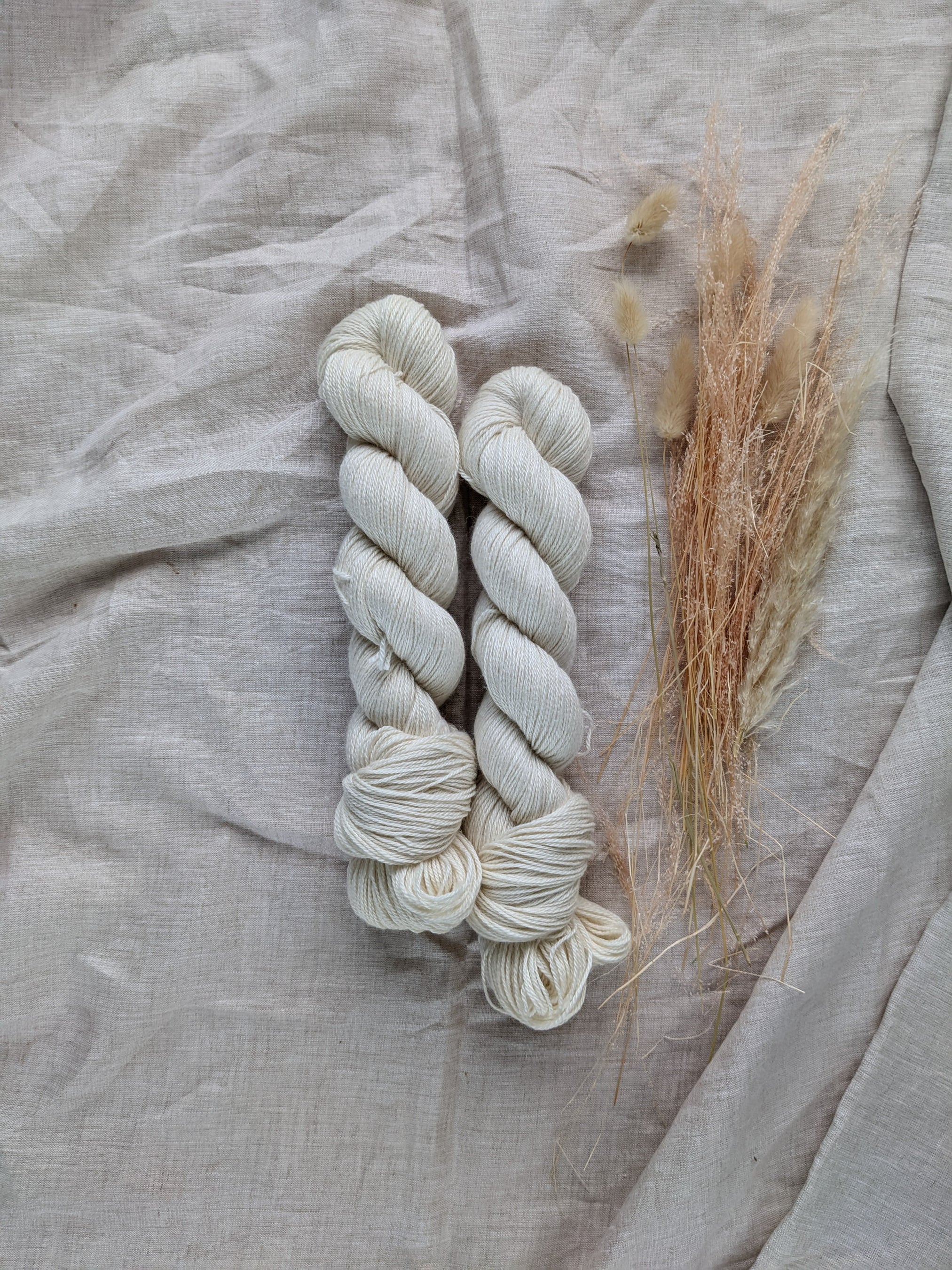 Undyed Cashmere, Silk, Baby Alpaca | Lace + Fingering + DK + Aran