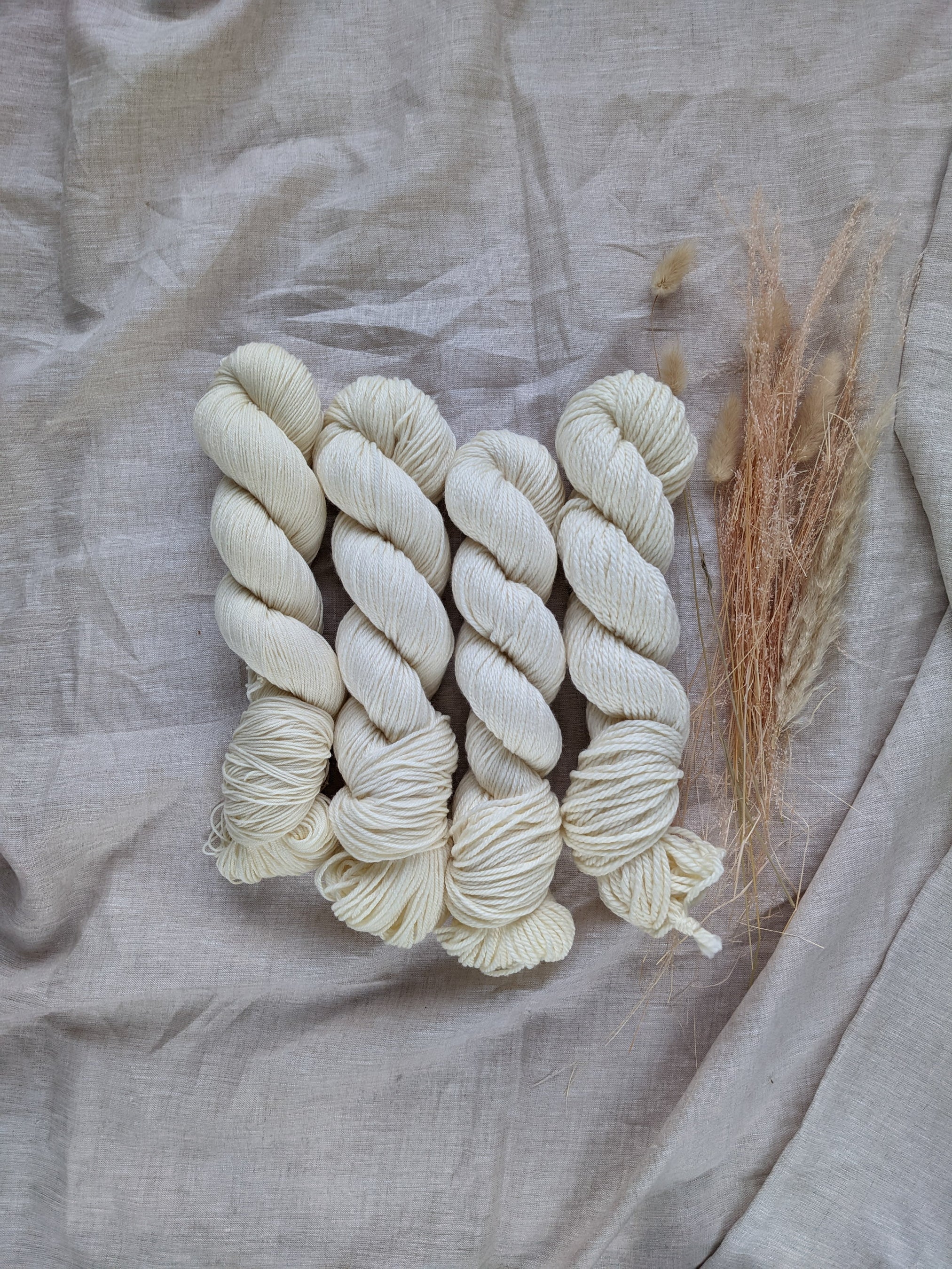 Undyed Fine Superwash Merino | Fingering + DK + Aran + Chunky